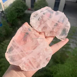 High Quality Natural pink  Crystal Slice free form rose quartz slab for fengshui