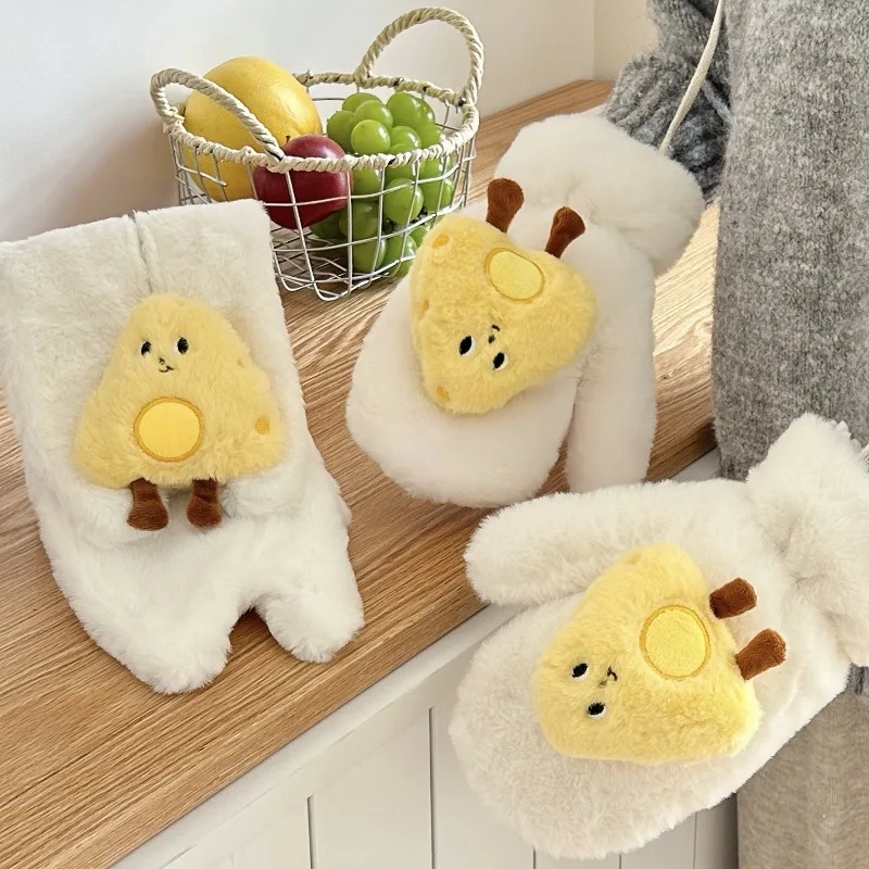 Whole Sale Warm Comfortable Wool Outdoor Children Soft Cute Winter Fur Gloves