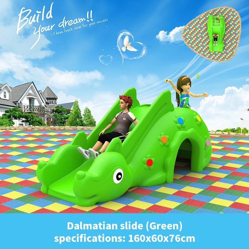 Spotted Dog Shape Kids Residential Plastic Outdoor Slide Toddler Cute Play Set Children Plastic Outdoor Playground Equipment