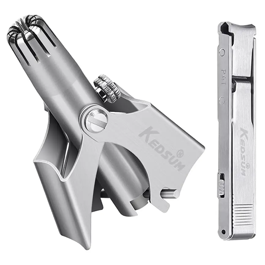 High Quality Nose Trimmer Men Stainless Steel No Battery Manual Trimmer Portable Nose Ear Hair Trimmer