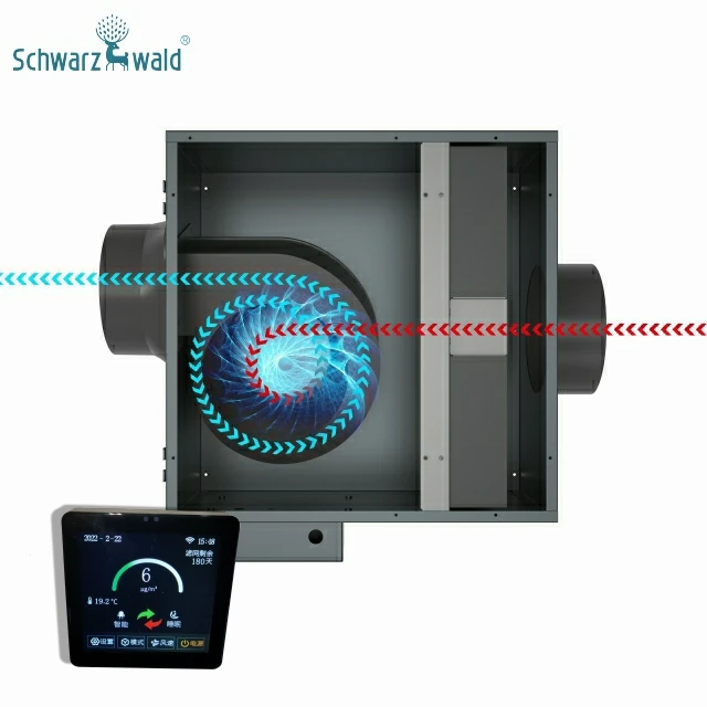 portable fresh air silent fan heat exchanger air ventilation system