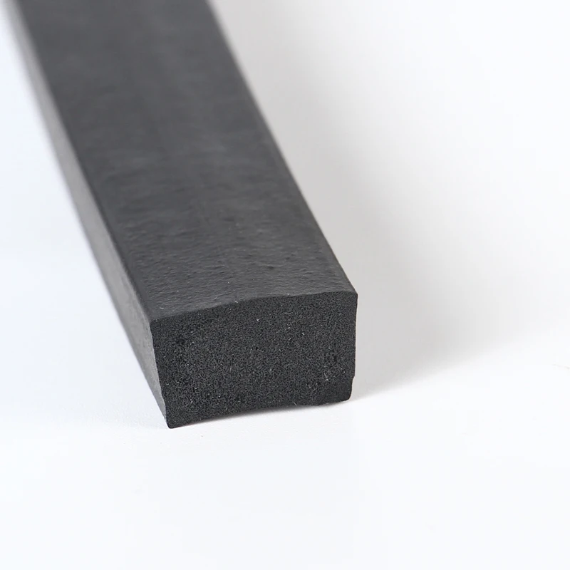 custom Epdm foam rubber black rectangular seal strip