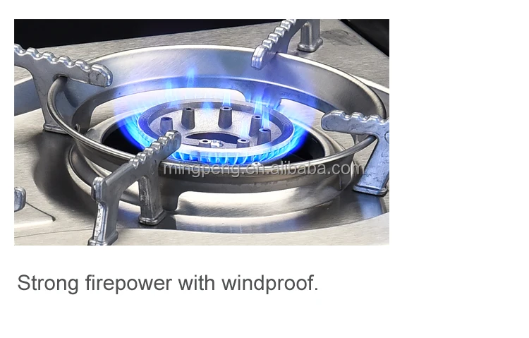 Портативная газовая плита с двойной горелкой из нержавеющей стали