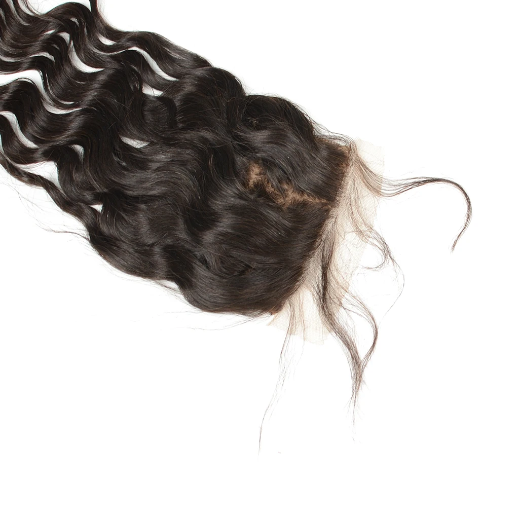 Fast shipping deep wave lace closure 4x4 top silk base closure
