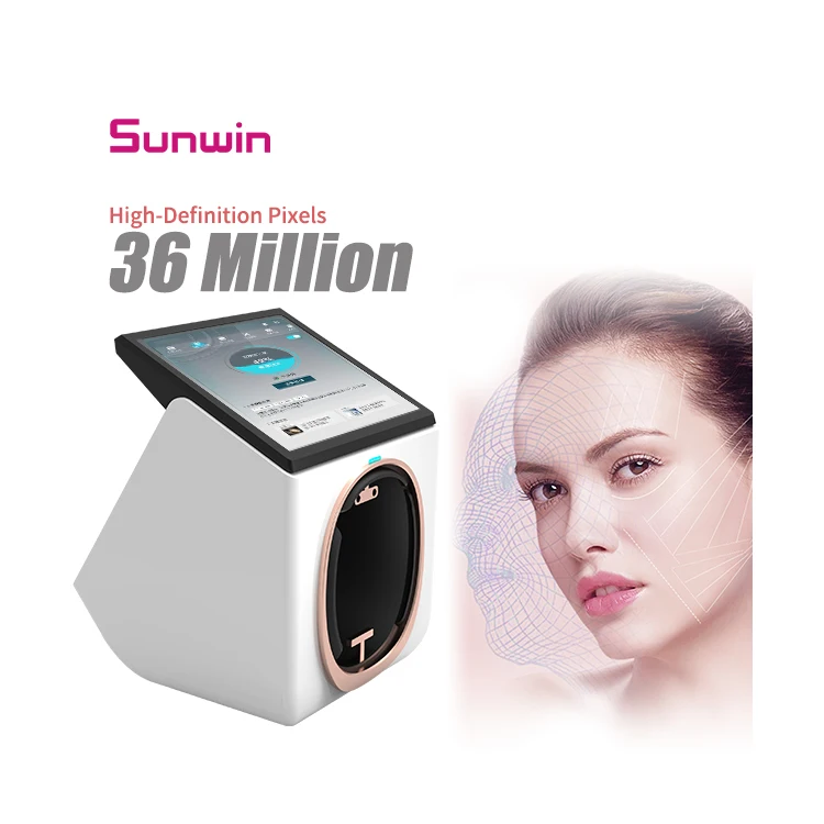 AI Smart 3D Skin Detector 8 Spectrum Wood Lamp Digital Analyzer Face Analysis Machine Facial Scanner Analyzer Portable