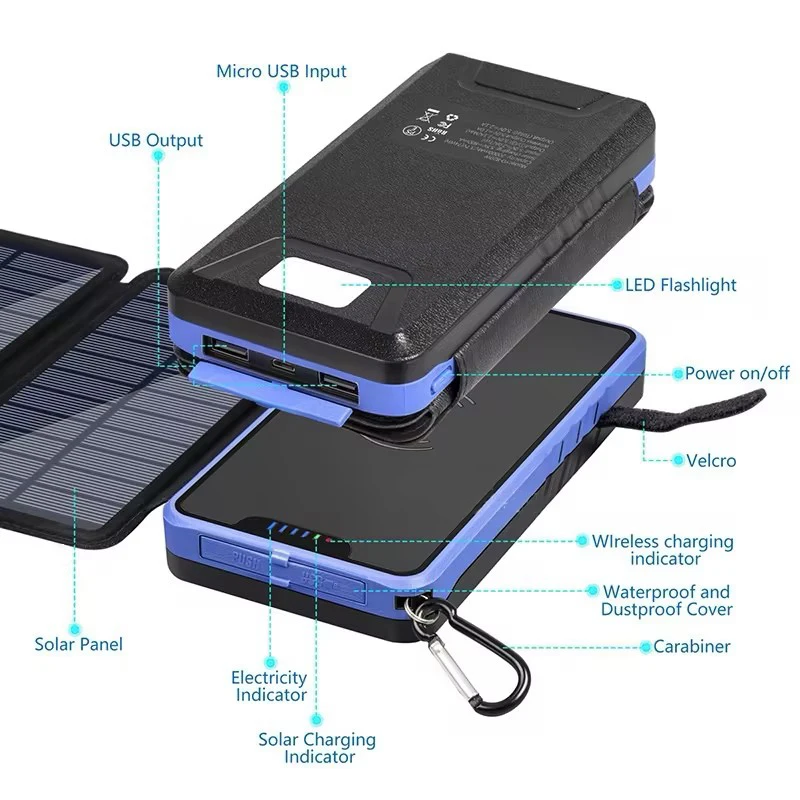 New solar powerbank  30000mah Waterproof  Type-C high capacity