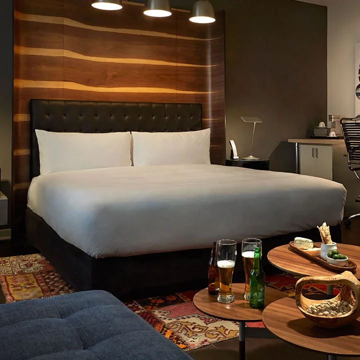 Simple Design Wooden Hotel King Size Bed With Big Headboard Wooden Headboard Hotel Furniture