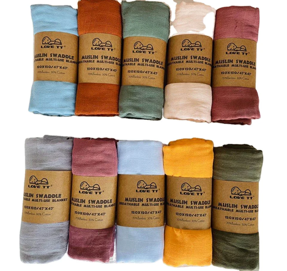 Ultra Soft Receiving Blanket 46x46 inches organic cotton baby bamboo muslin swaddle blankets wraps for newborns