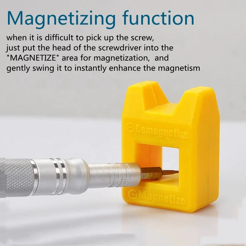 Mini Magnetic Pick Up Tool Magnetizer Degaussing Change Magnetism Tool Screw Bit Magnetic Repair Tool for Screwdriver Tips