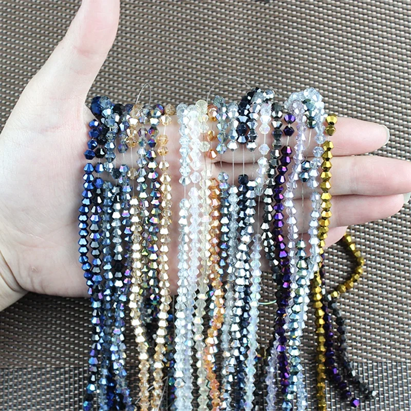Wholesale 3/4/5/6/8mm Faceted Glass bicone crystal beads For Bracelets Necklace Earring jewelry making DIY Accessories