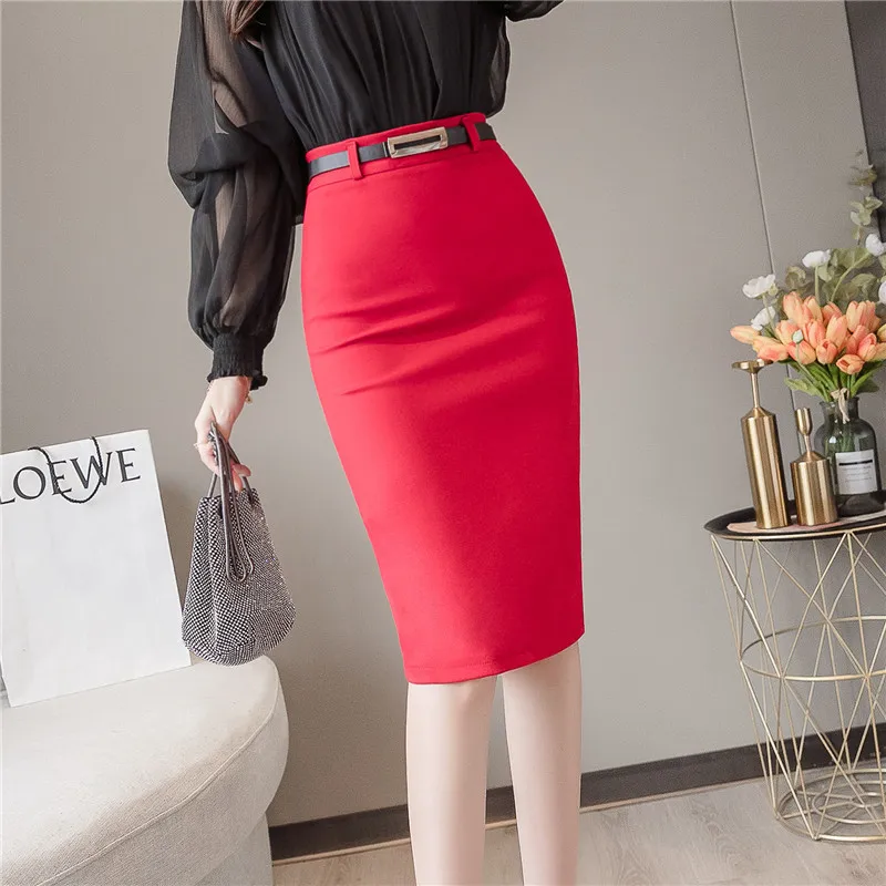 Wholesale solid Formal  Elegant pencil skirts ladies office women ladies skirt suits Pencil Skirts