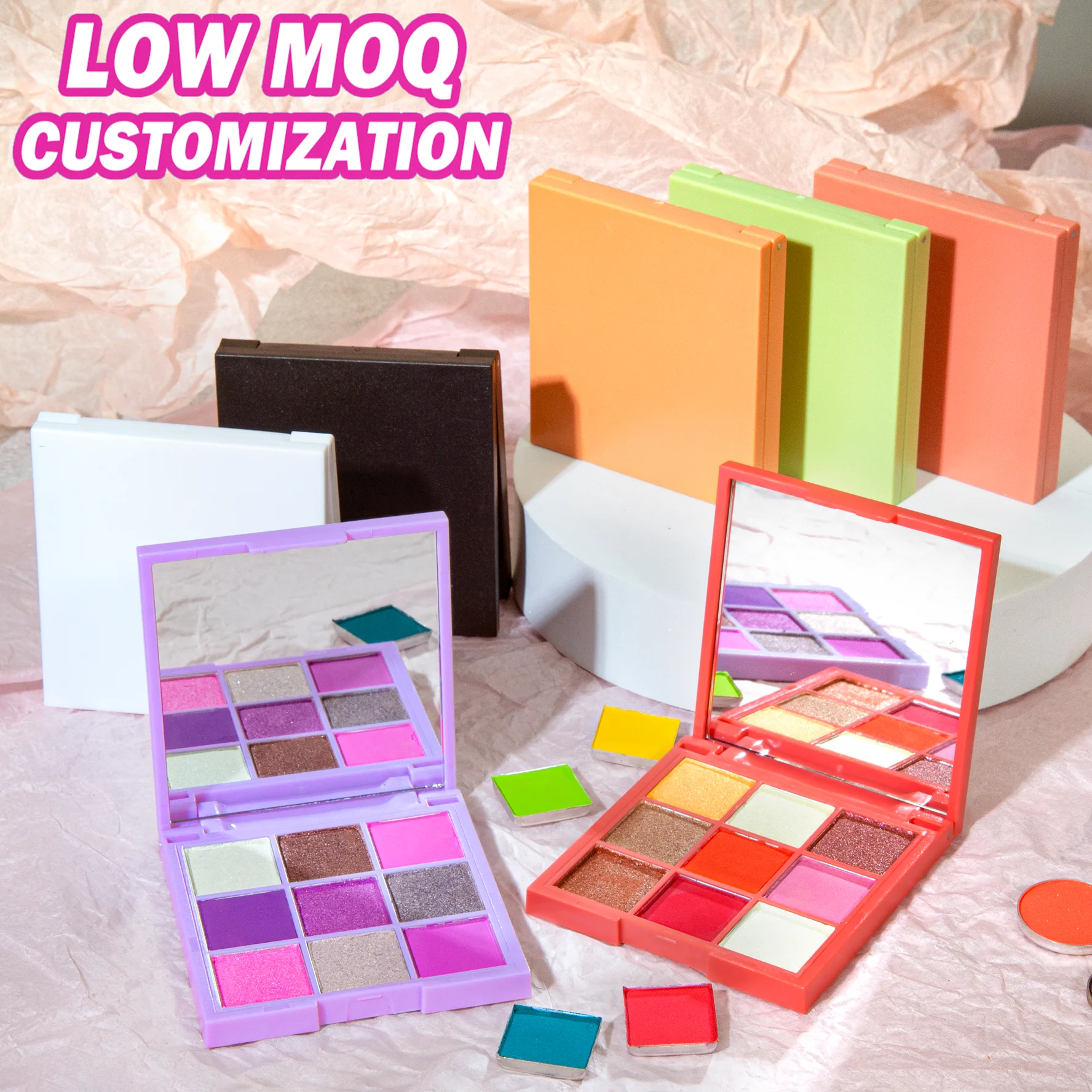 Private Label Custom Logo Wholesale Cosmetics Mini Eye Shadow Vagen Base Pink Mini Eyeshadow Base Eyeshadow Palette Customize