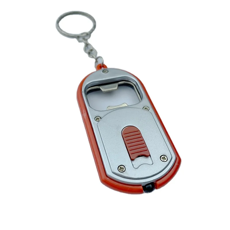 Beer Bottle Opener Keyring For Bar Led Flashlight Keychain Luminous Plastic Customizable Bottle Opener Keyring For Gifts