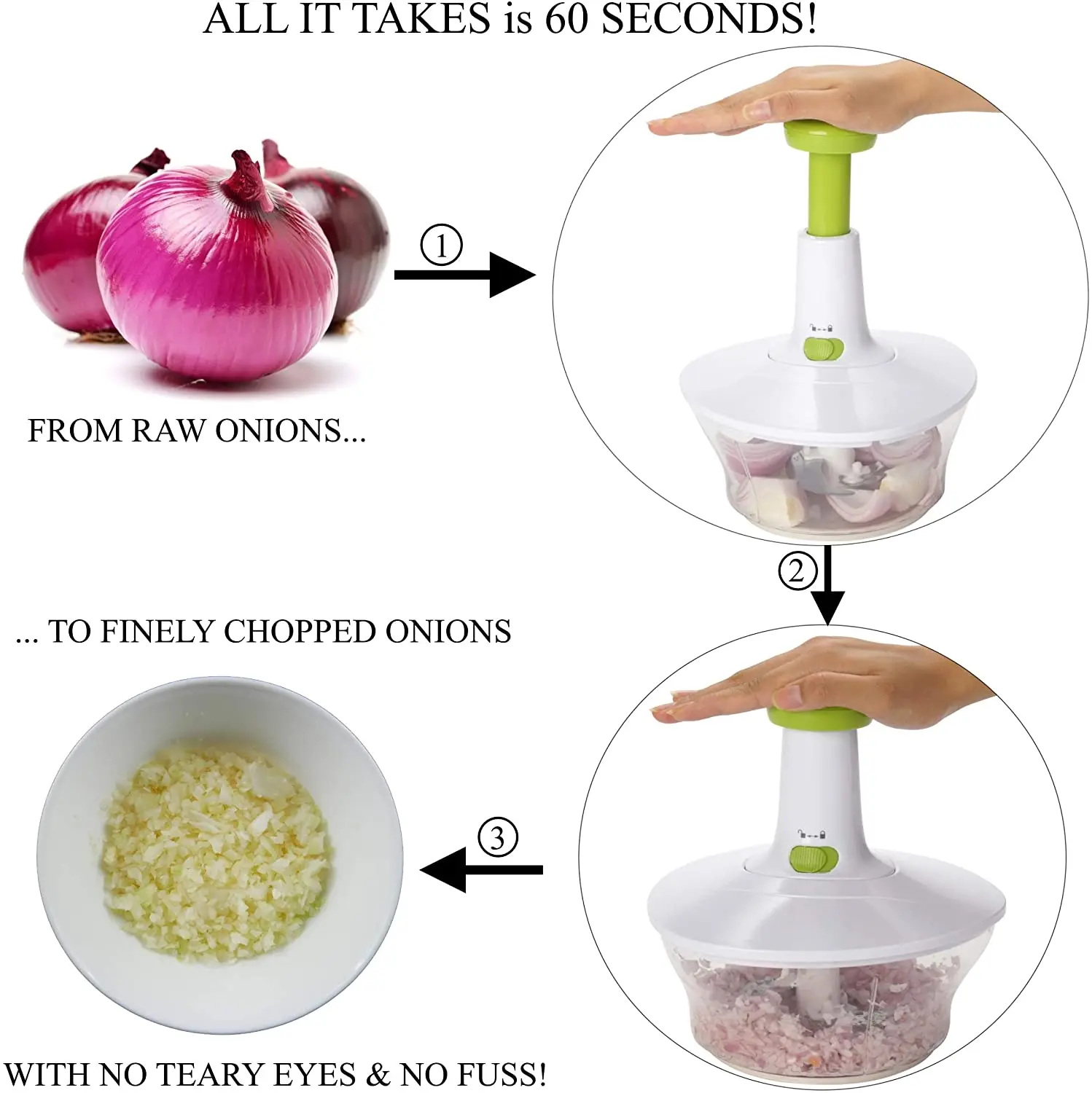 2 in 1 Hand  vegetable Press  Chopper Quick Manual Hand Held Chopper to Chop Vegetables manual hand press machine
