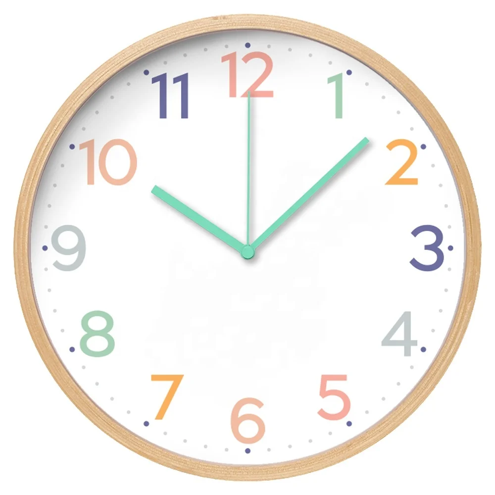 Hot Sale 10inch modern nordic custom wooden wall clock home decoration