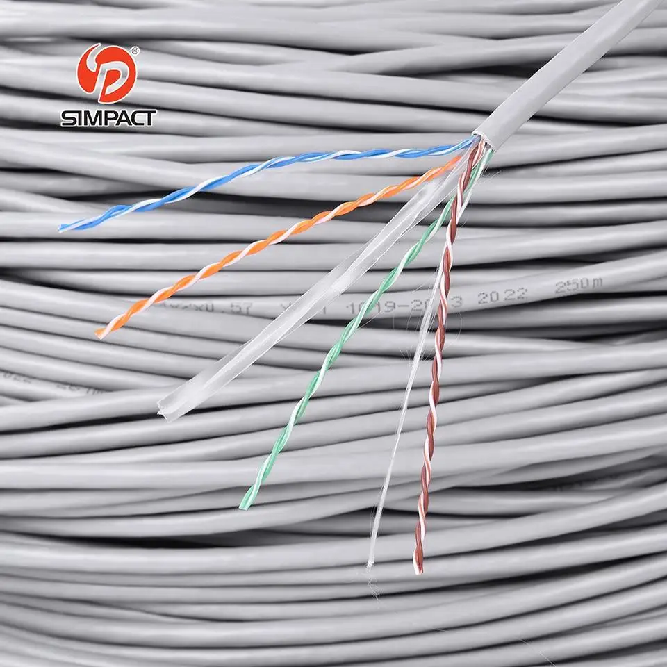 Simpact Custom High Quality Pvc/Pe/Lszh/Cmp/Cmr Jacket Cca/Bc 23Awg Utp Cat 6 Cable Outdoor Network Cable