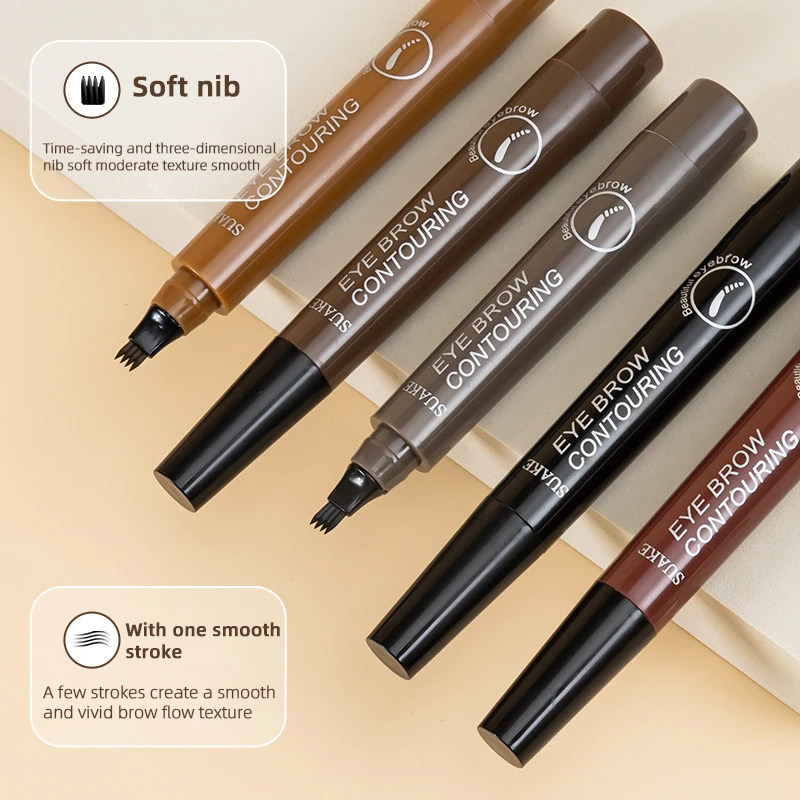 Hot Sale Eyebrow Pencil Fork Pencils Private Label Custom Ultra Precise Slim Eye Brow Makeup Waterproof Eyebrow Pencil
