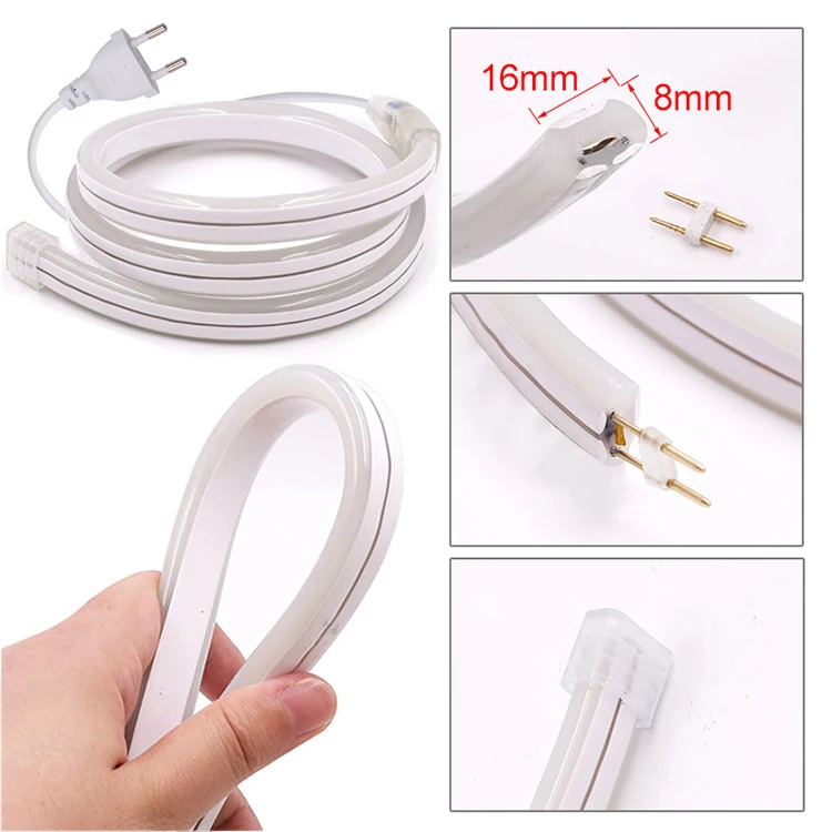 Outdoor Holiday lighting Led Neon Light Strip With 50m Or 100m Roll Size 8*16mm neon led strip Waterproof IP65 Tira led neon