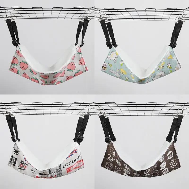 Wholesale Colorful Pattern Plush Lamb Velvet Hammock Cat Bed Cat Hammock Beds For Cats