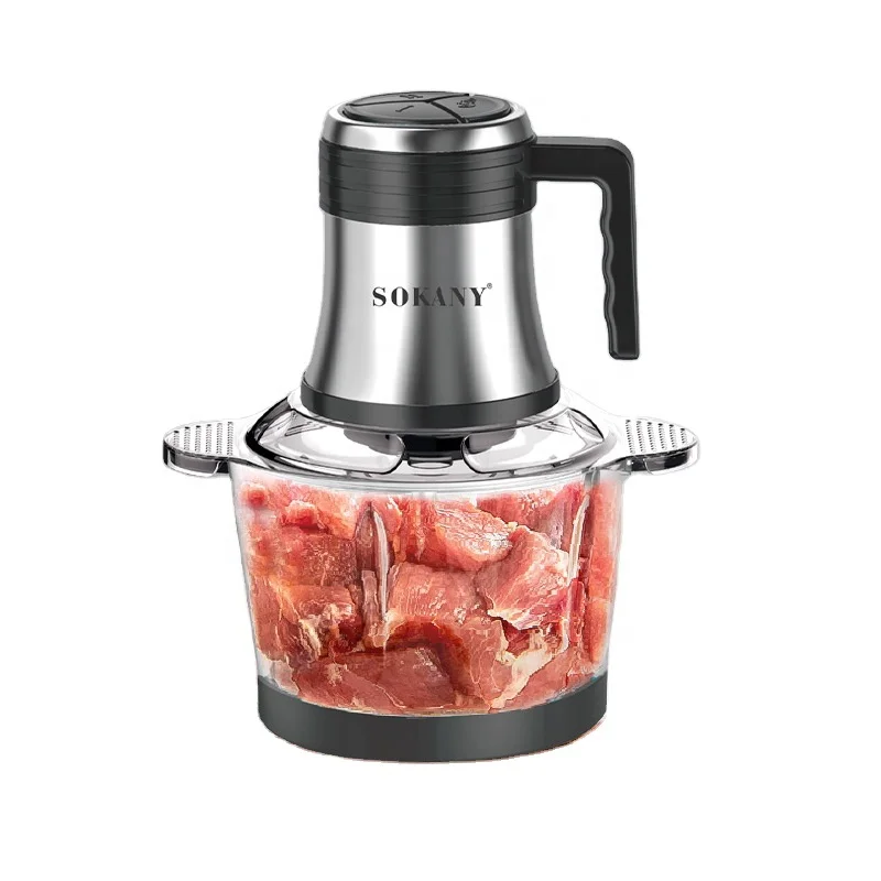 Мясорубки и Слайсеры SOKANY 3L из нержавеющей стали для домашнего использования пищевой измельчитель мяса овощей фруктов орехов электрические