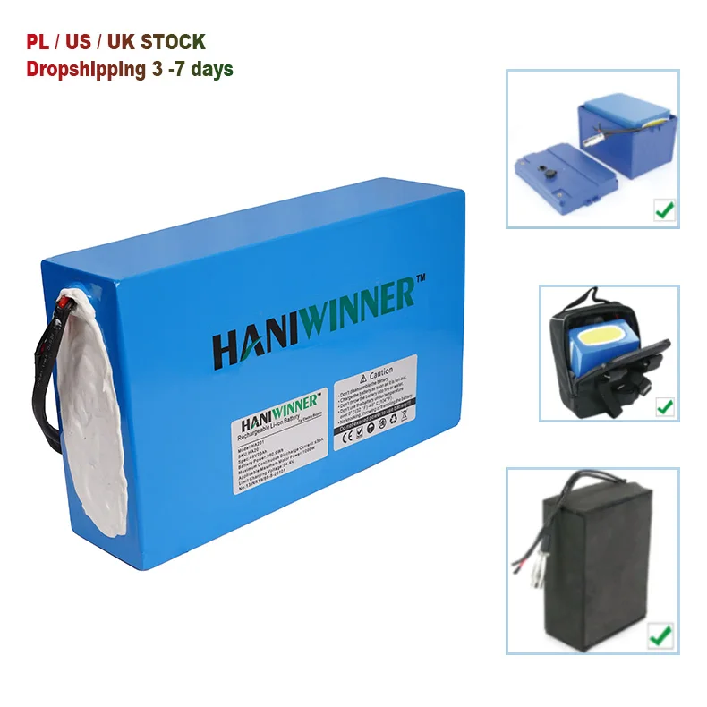 China Factory Custom Ebike Li-ion Battery Pack 24V 36V 48V 7.8Ah 10A 13Ah 15Ah 17.5Ah 20Ah Lithium Battery Case For Motor E Bike