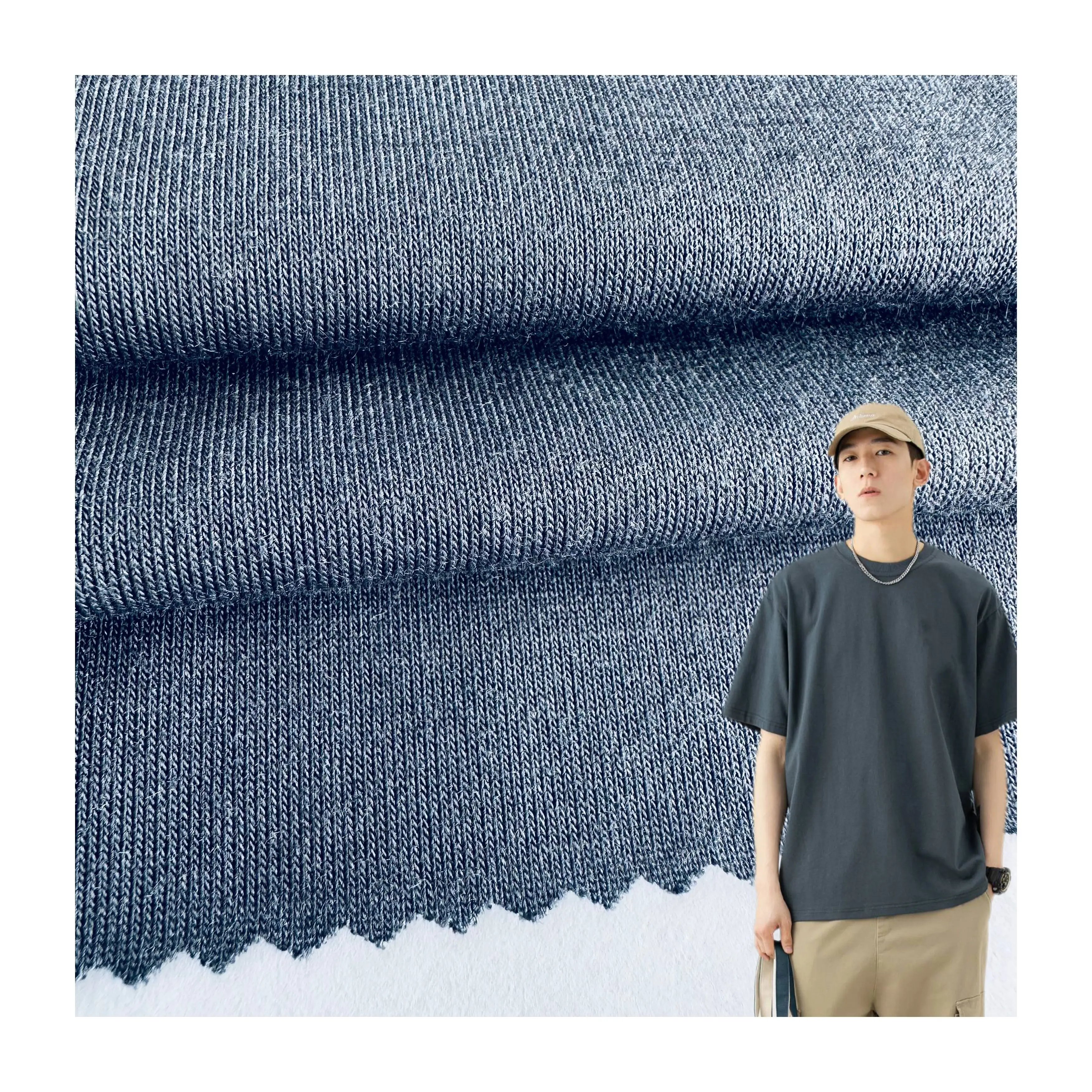Stock lightweight 170gsm 62% polyester 34% rayon 4%spandex TR Single Jersey fabric for T-shirt and garment
