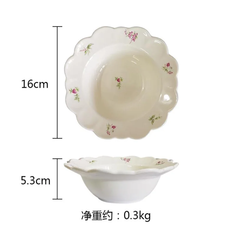 Flower Ceramic Tableware Set Porcelain Plate Custom Bone China Plate