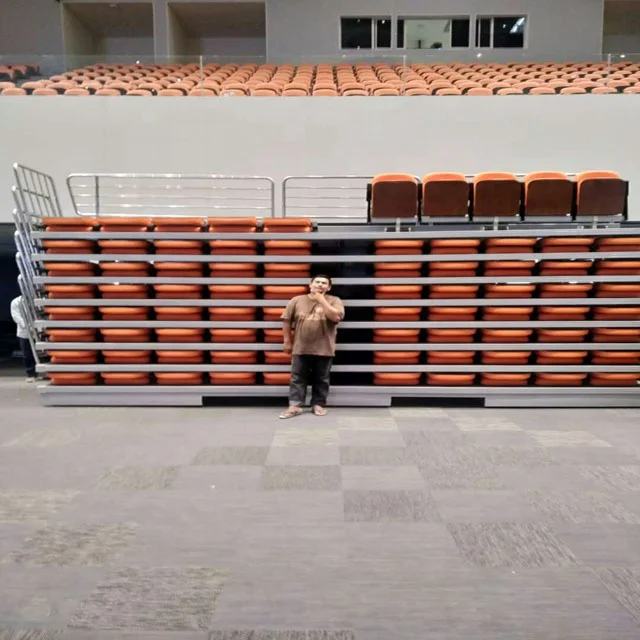 Movable indoor electric telescopic grandstand with soft armchair