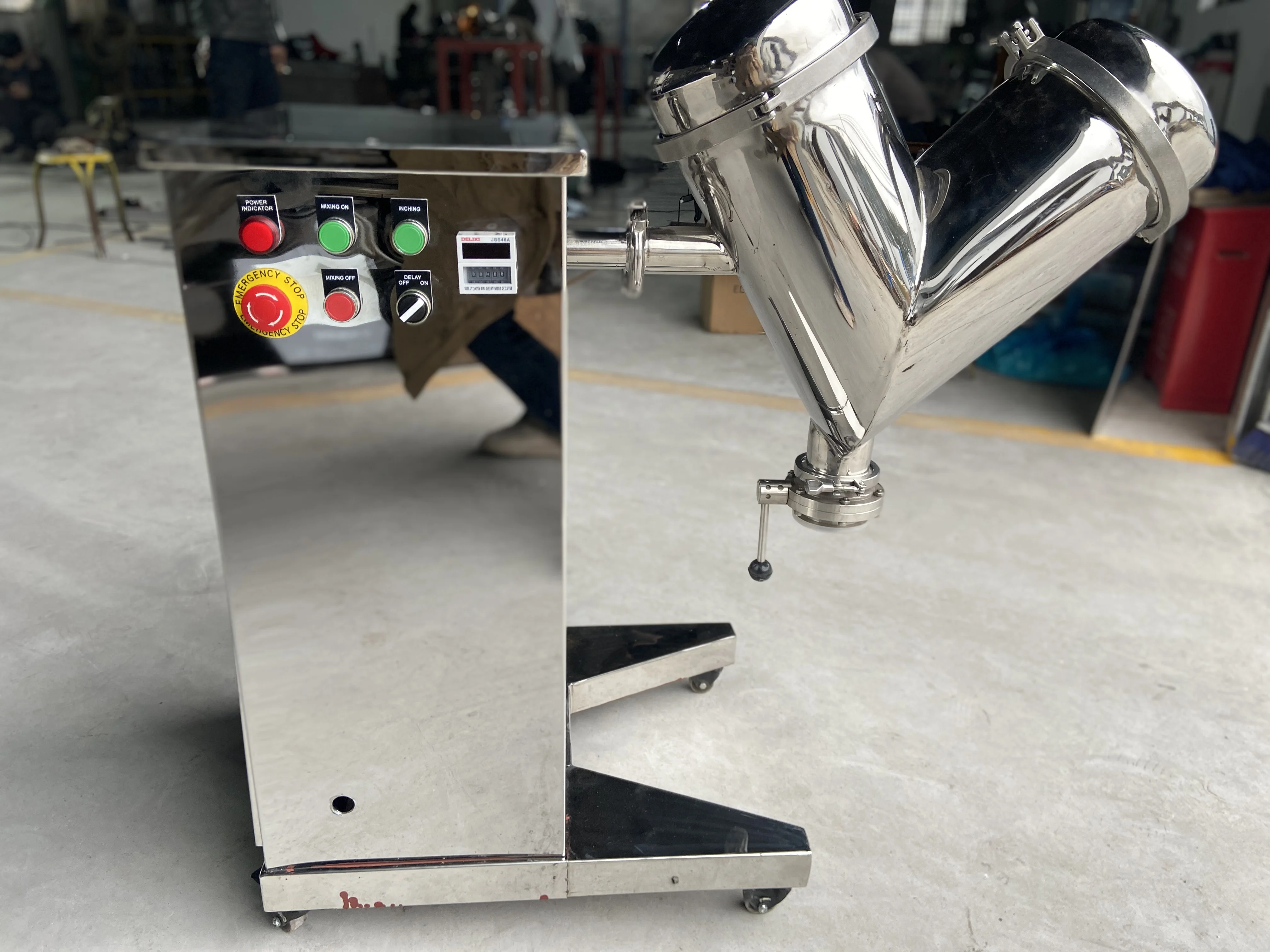 V type mini lab dry powder granule mixer mixing machine