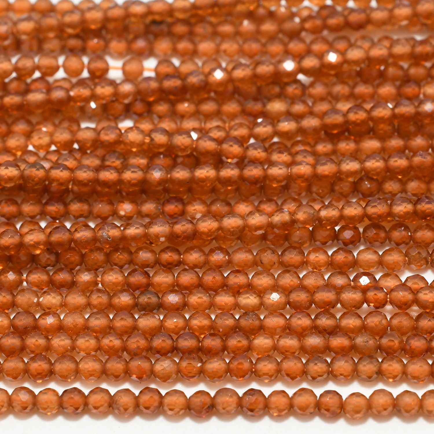 Natural Spessartine Garnet Faceted Round Beads 2mm/3mm/4mm