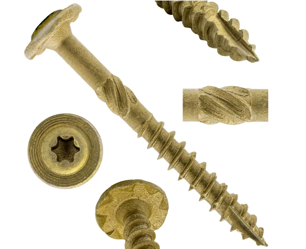 Yellow Zinc Long Construction Screw Countersuck Head Star Torx Round Chipboard Construction Wood Screw