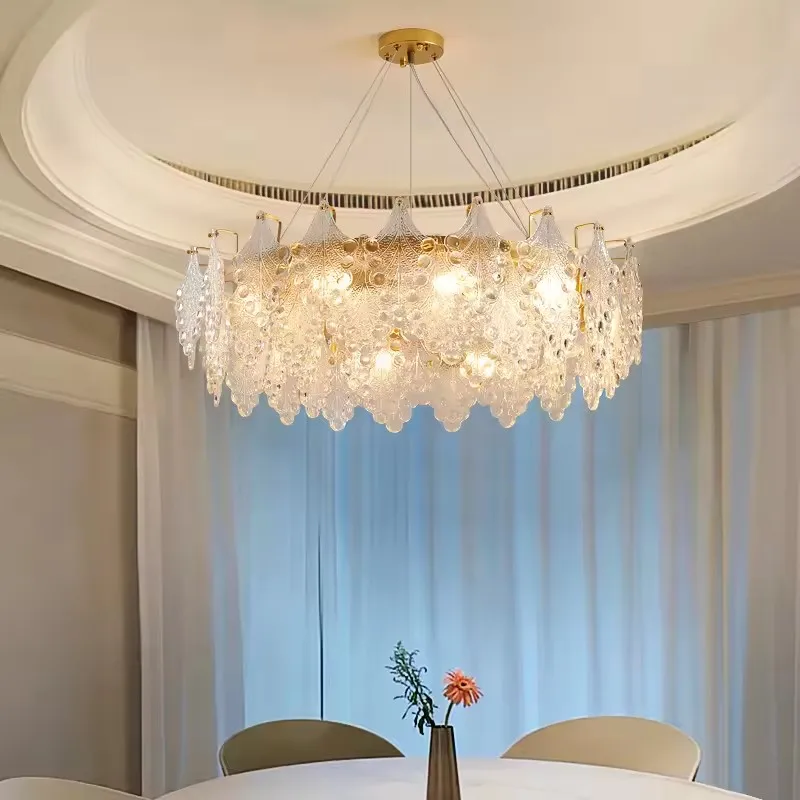 French Livingroom Chandelier Modern Bedroom Ceil Lamp Cream Style Dining Room Hanging Light Zhongshan Crystal chandelier