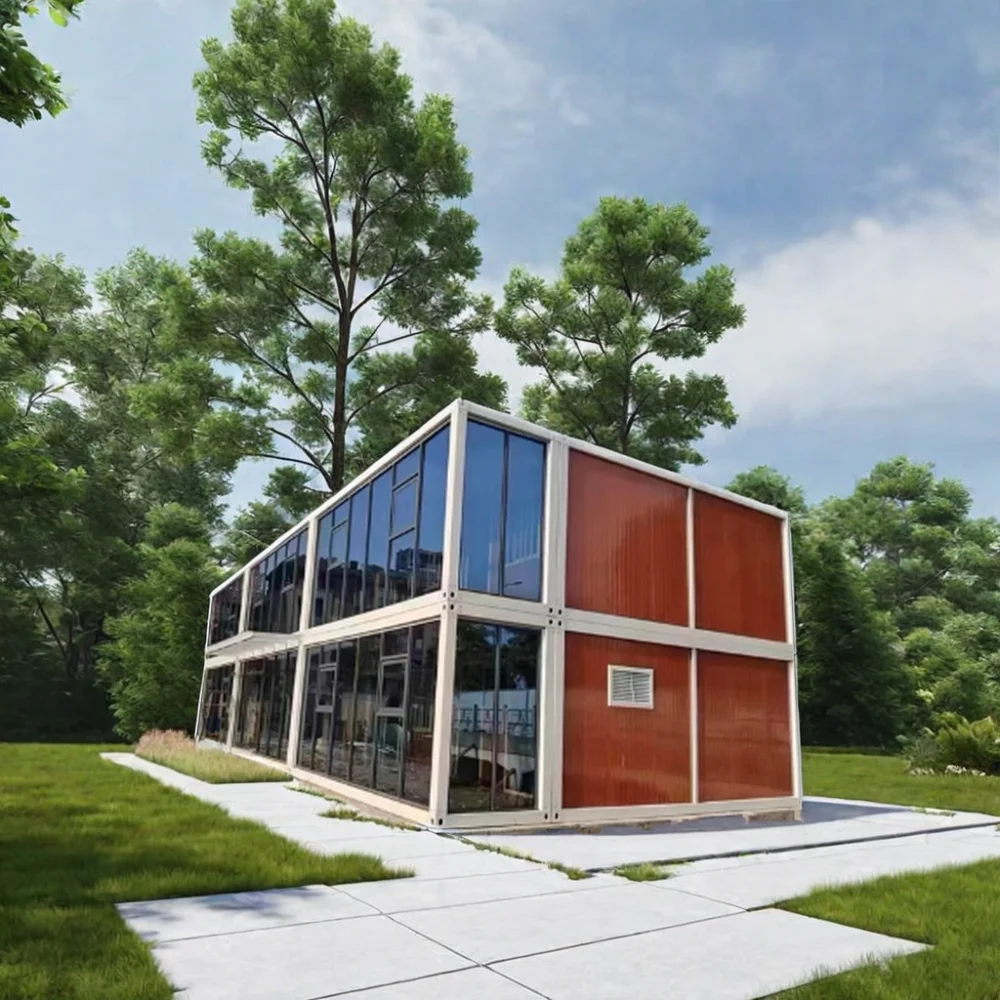 Modern Style Mobile Office Container Movable Corrugated Steel Housing Prefab Houses for Living Outdoor Use Export Ready