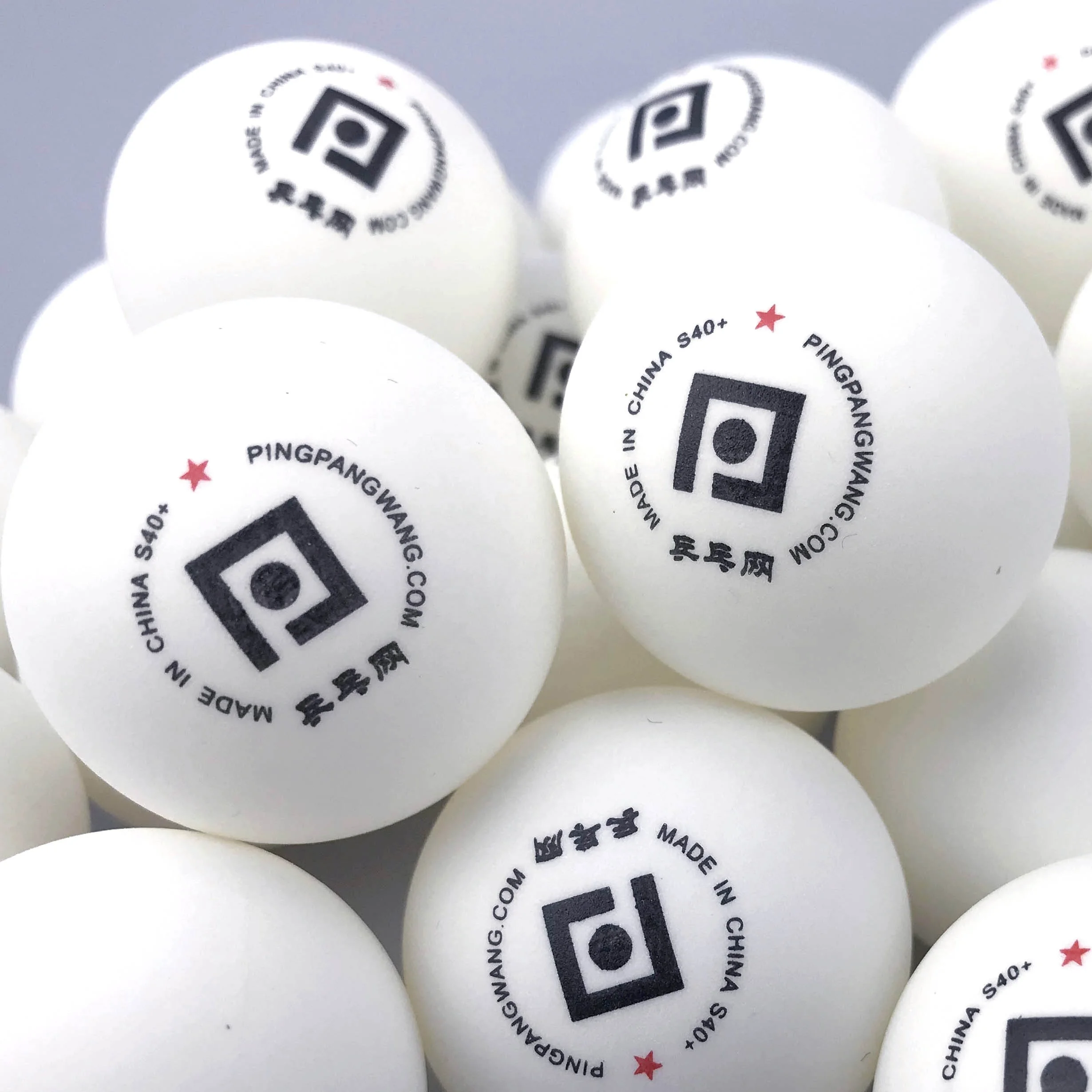 PINGPANGWANG pingpong ball table tennis ball one1star ABS 40+ oem multiball training white yellow print