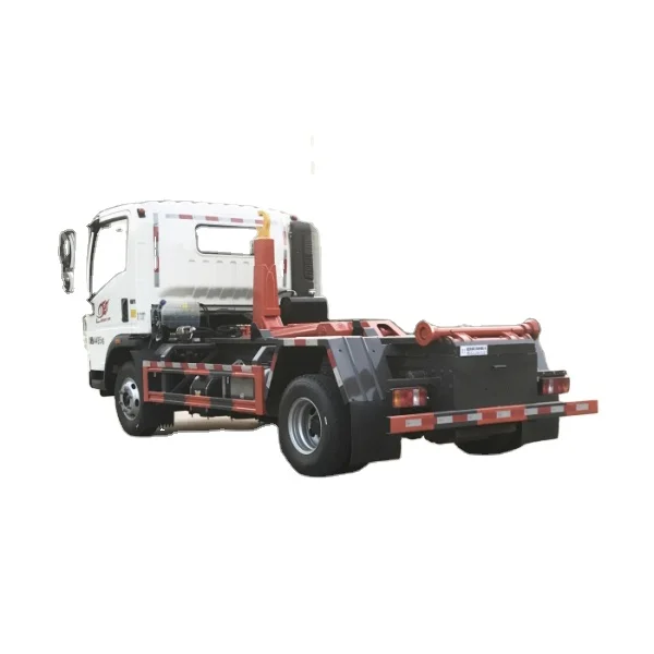 SINOTRUK 4*2  7cbm   garbage truck road on road off bin hook lifter garbage truck
