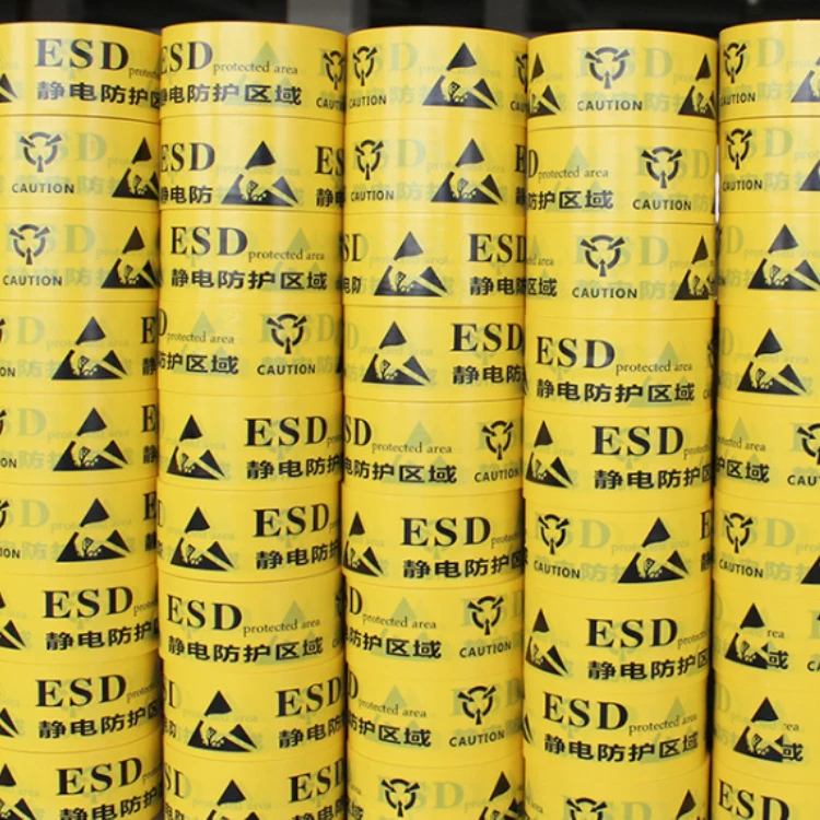 Custom antistatic area identity caution printing pvc esd warning Anti-Static Cleanroom esd floor marking tape