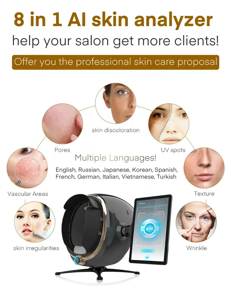 New Trending Product Smart 3D Skin Analyzer Bitmoji AI Facial Skin Analyzer Face Analyser Machine