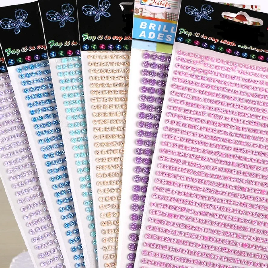 Machine Waterproof DIY 3d Bling Gem Diamond Rhinestone Acrylic Crystal Dome Sticker