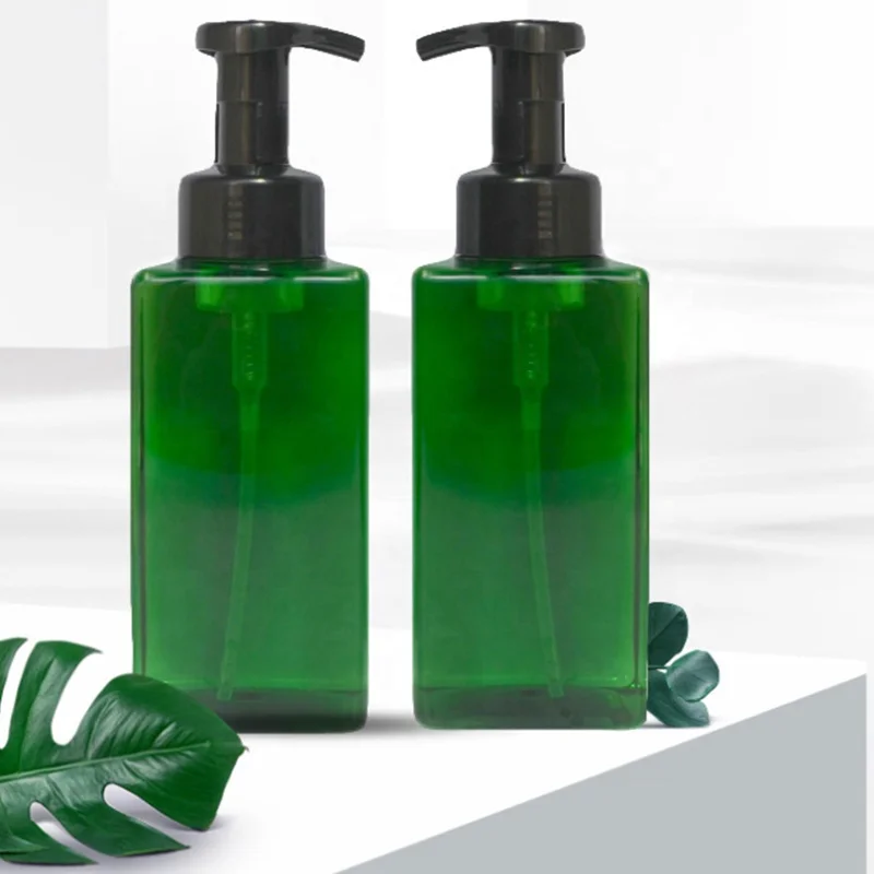 500ml PET Clear and green color Hand Wash Soap dispenser foam pump bottles with foamer pump