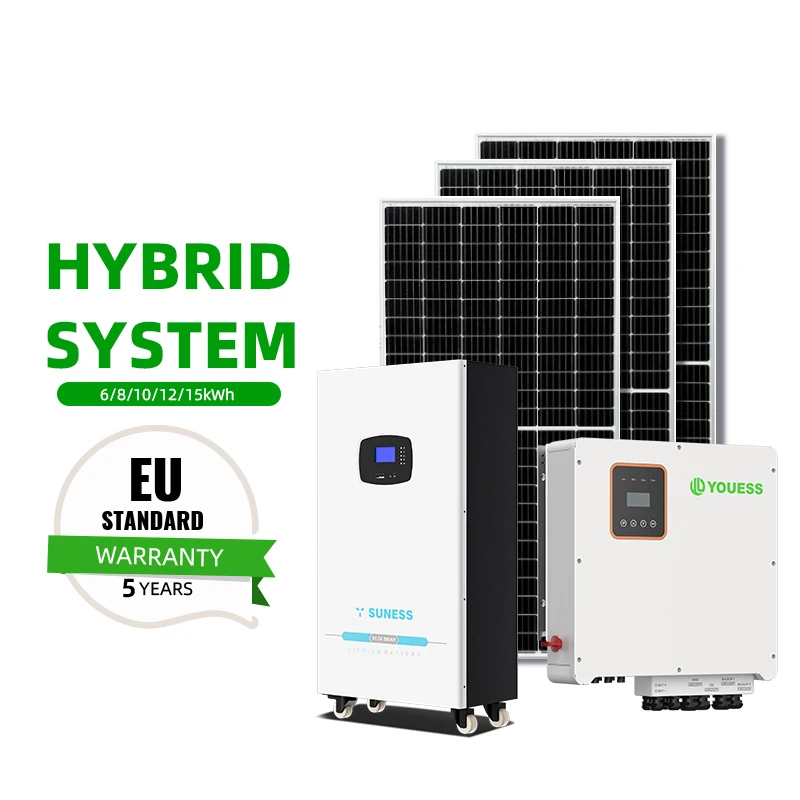 Complete Home Solar System Kit 10kw Hybrid Solar Battery Energy System 10kwh Lithium Batteries