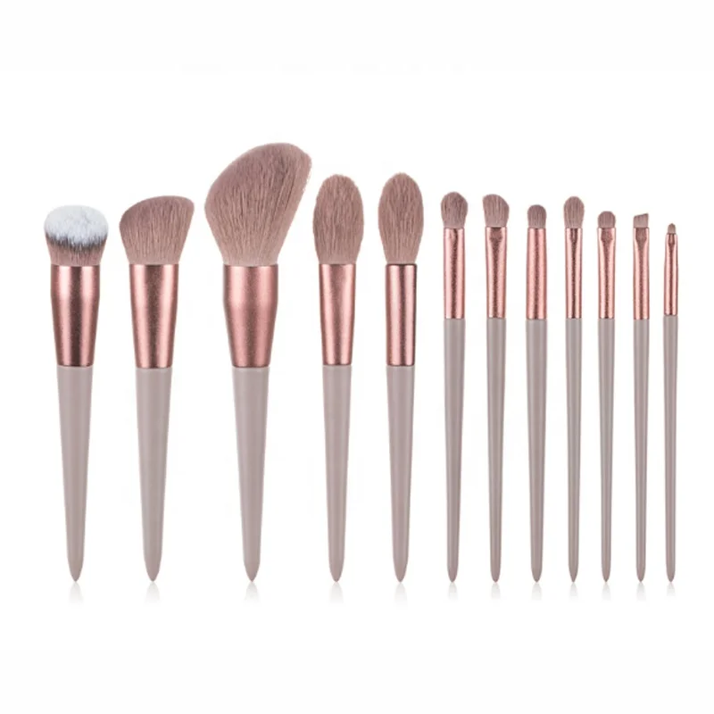 12 Pcs Makeup Brush Set Customized Wood Logo Promotion Face brush super soft factory sales