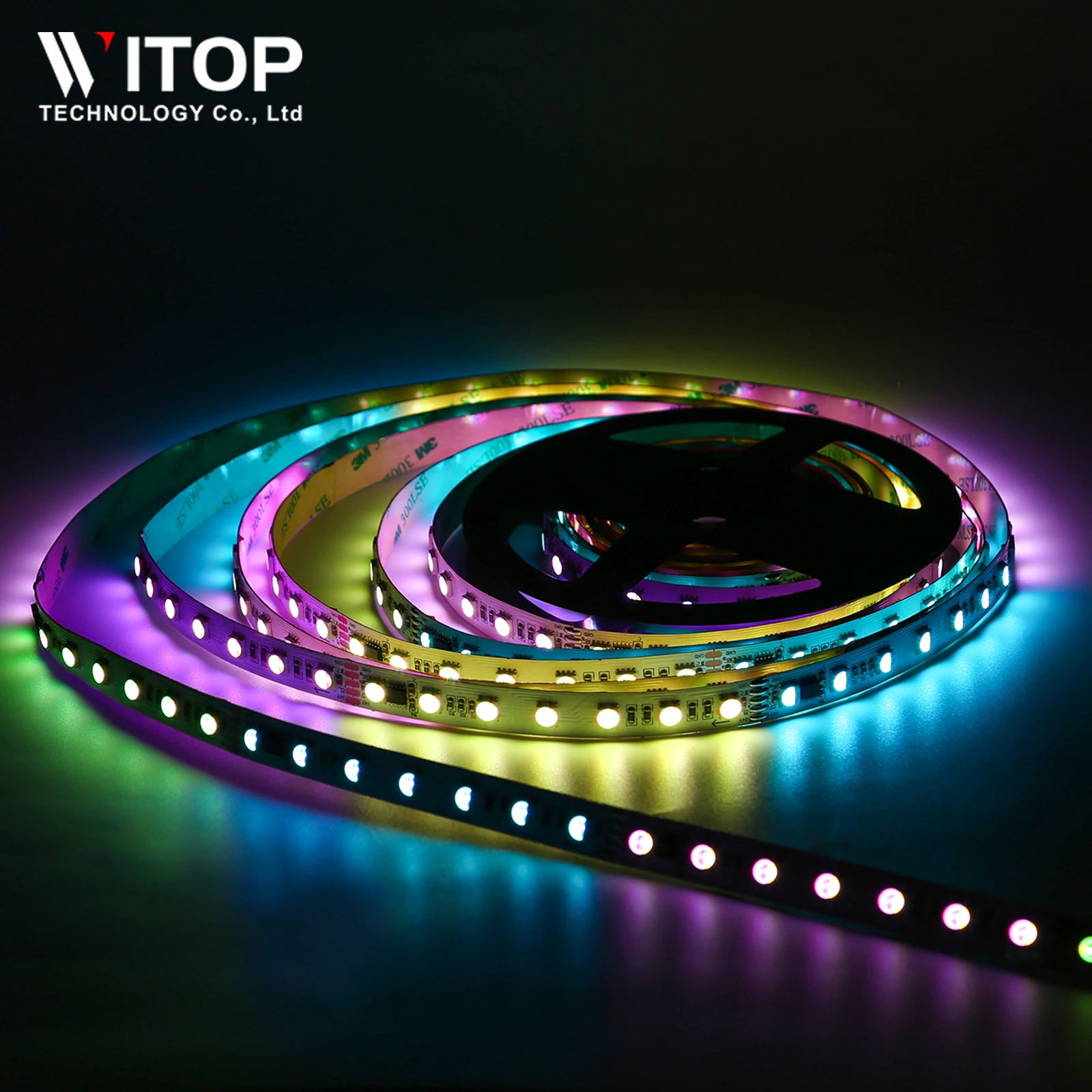 RGBW 4in 1 DMX512 точка останова непрерывная SMD5050 Dream Color Digital 60 светодиодов 24 В гибкая светодиодная лента