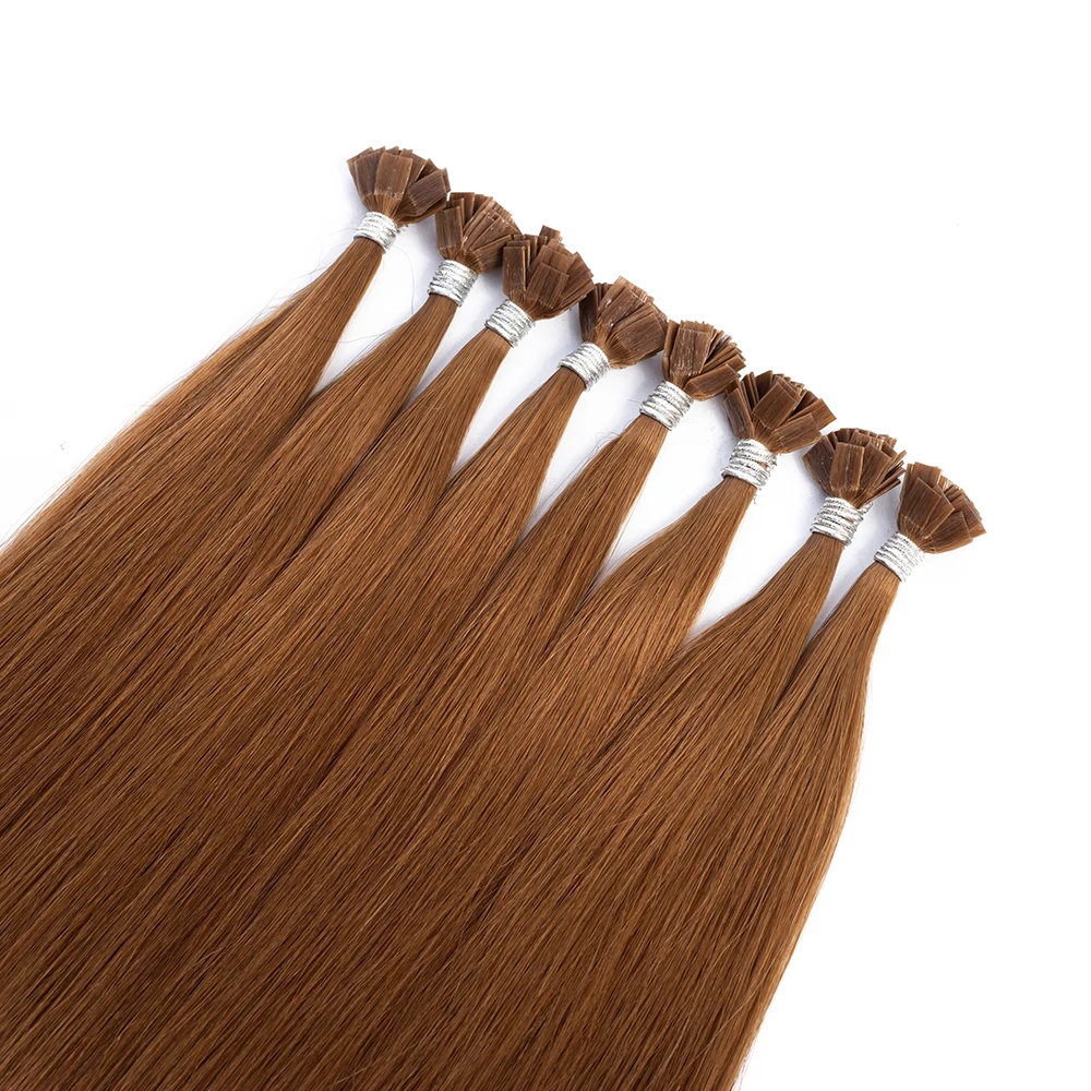 
Naturehere Top Grade Hair Russian Double Drawn Bone Straight Remy Human Hair Flat-tip Extensions 6# 