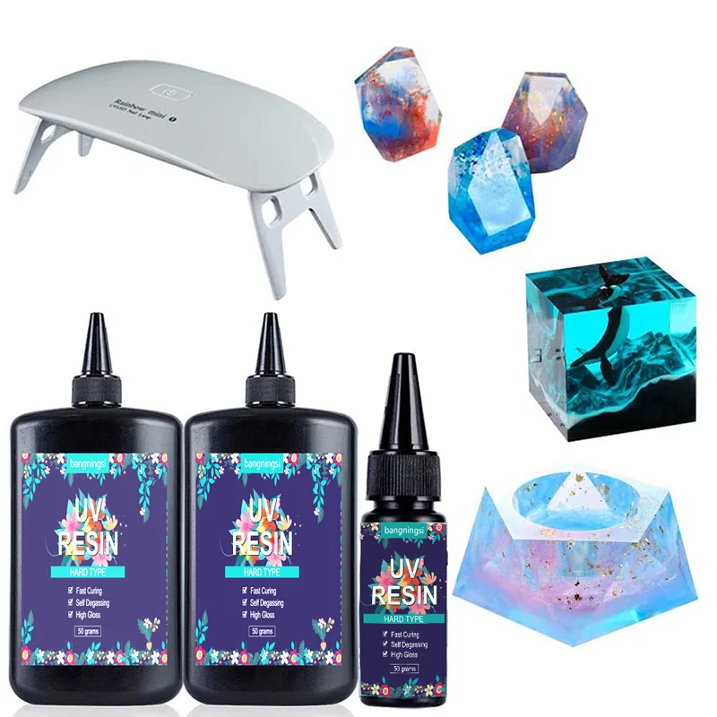 Crystal Clear Ultraviolet Epoxy UV Resin, Non-Toxic Hard Transparent Glue Solar Cure Sunlight Resin for Handmade Jewelry Casting