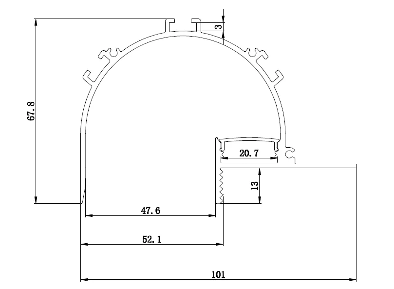 Aluminium LED Profile Light with flange recessed in 12.5mm drywall Led Profile for Ceiling Cove indirect Light