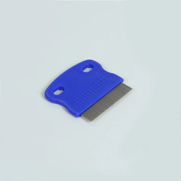 Hot sale stainless steel short teeth hair grooming comb beard grooming comb Kit plastic handle common lice comb