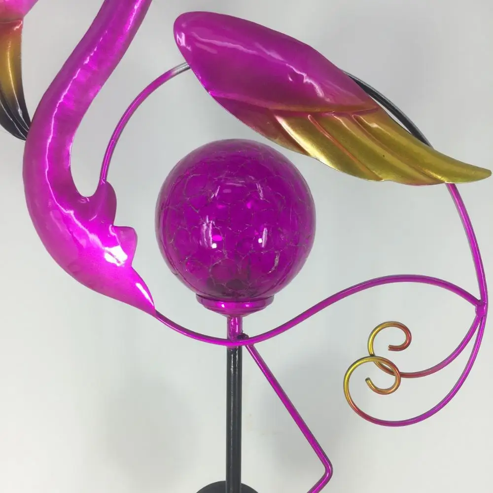 Solar Power  Flamingo Metal Stake Pathway Solar Garden Light