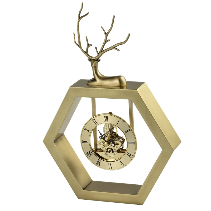 
Desktop decoration gold Antique clock for office 