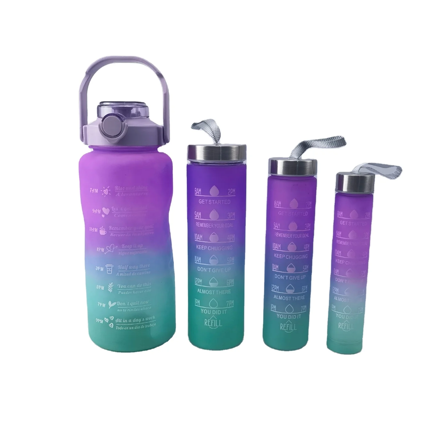 BPA Free 3 in 1 set bottle children motivational water bottle plastic water bottles