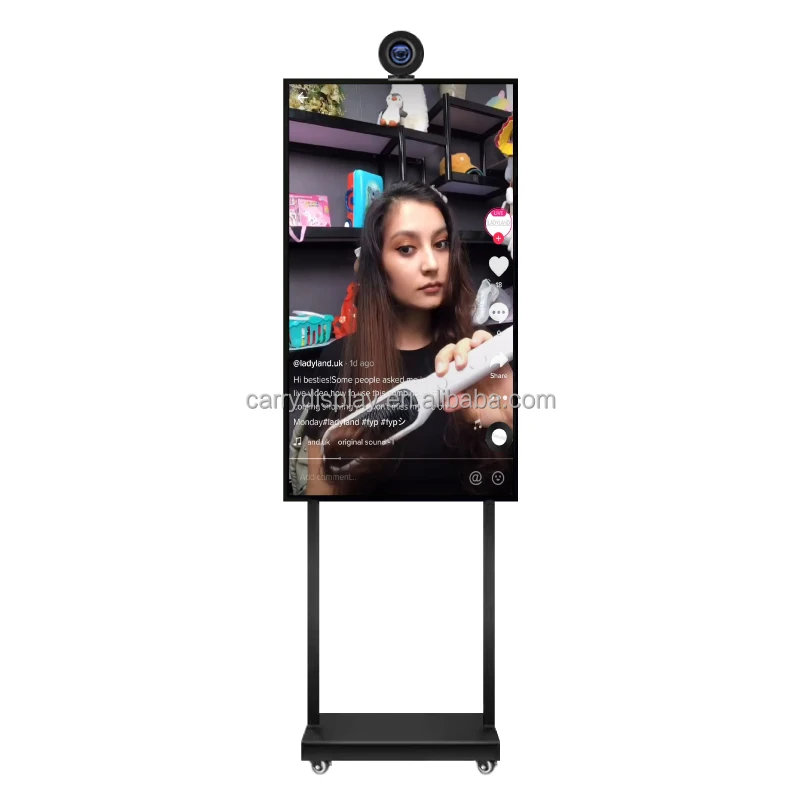 32 43 55 Inch Advertising Displays Vertical Smart Streaming Stand Interactive Screen Live Broadcast Equipment